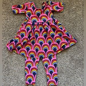 Hanna Andersson Dress and Leggings Set 85 (2T)